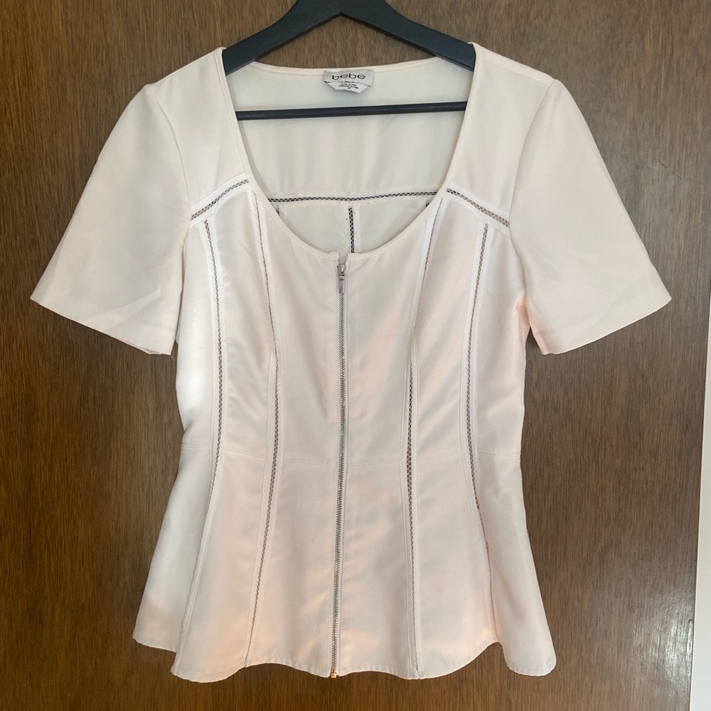 Zip-Up Peplum Top